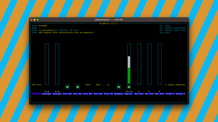 How to use AlsaMixer to adjust the default output volume on your DAC Hat