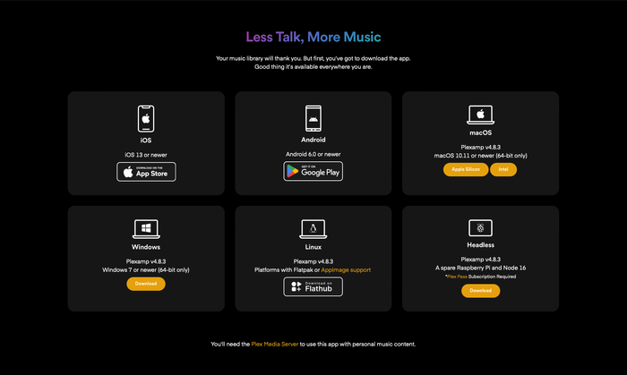 Find the latest version of Headless Plexamp at the Plexamp Website